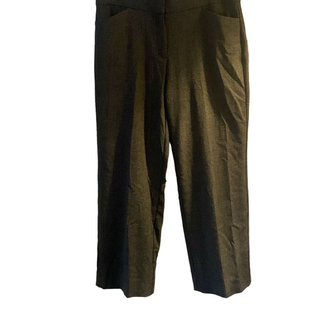 Pre Owned Women’s Sag Harbor Stretch Pants Gray White Sz 10 Classic Casual Style